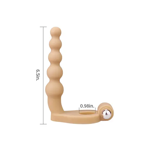 Анальная пробка с эрекционным кольцом The Ultra Soft Double 16.5 см (телесный) - фото 3