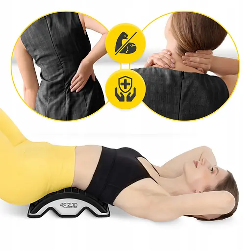 Тренажер для растяжения спины и позвоночника 4FIZJO массажный Black/White (P-5905973407236) - фото 3