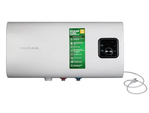 Водонагреватель Ocean UBE-HORIZONTAL 80 Л, 2 кВт, мокрый ТЭН, горизонтальный, прямоугольный, белый (RZF80D-4 ET+WT) - фото 2