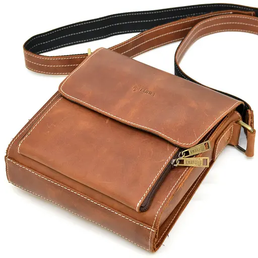 Чоловіча шкіряна сумка через плече TARWA 26х22х6 см sum0025827 - фото 7