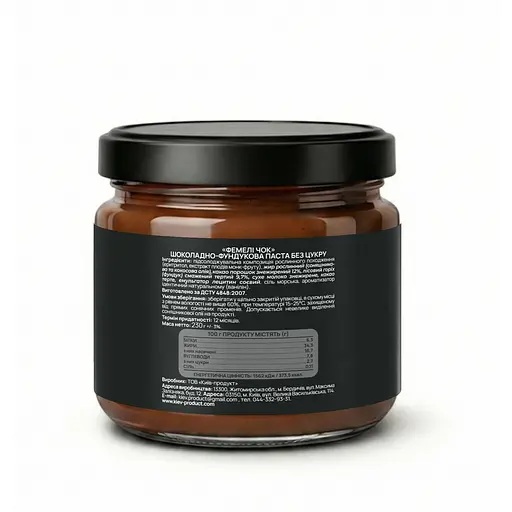 Шоколадно-фундуковая паста Family Choc без сахара 230 г  - фото 3