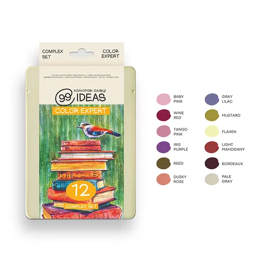 Набор цветных карандашей 99IDEAS "Color Expert" 12 цв., Complex Set, металл. коробка, 99CE-12CMPL - фото 3