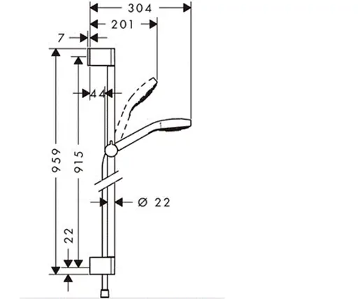 Душовий гарнітур Hansgrohe Croma Select E Vario Unica 26592400, Білий - фото 2