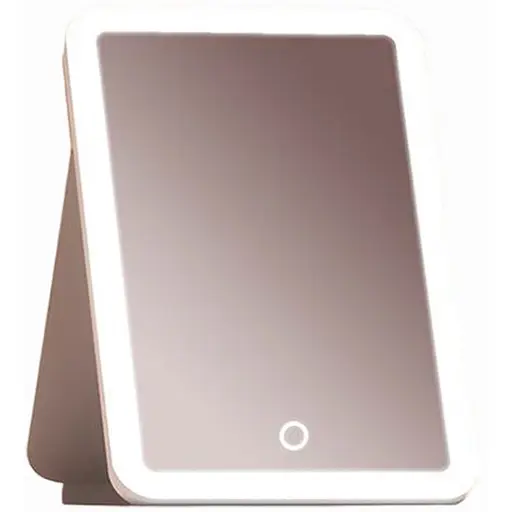 Зеркало для макияжа настольное с подсветкой Doco FMO01 Travel Flip Version белое