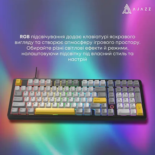 Клавіатура Ajazz AK980 MAX Magnetic switches Black Gray Yellow (AK980-MAX-M-BGY) - фото 12