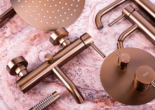 Смеситель для ванны Rea Lungo brushed copper настенный с изливом REA-B1115 Теплый закат - фото 6