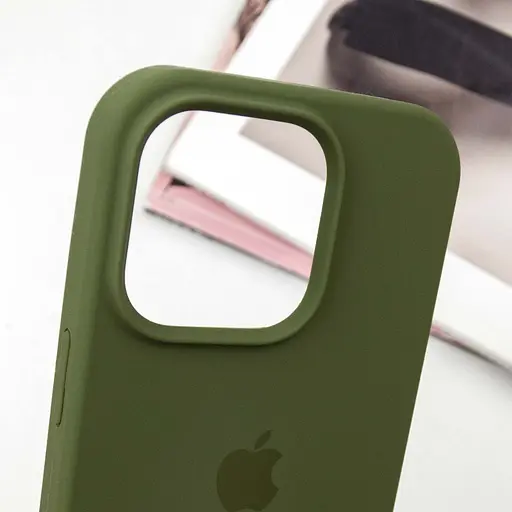 Чохол Silicone Case Full Protective (AA) для Apple iPhone 15 Pro Max (6.7) Зелений / Dark Olive - фото 3