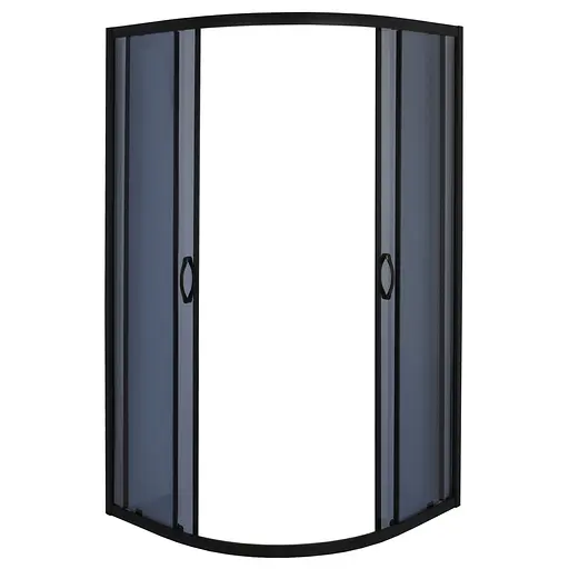 Душова кабіна Bravo півкругла без піддона Wisla N90GB 1 уп., Чорний матовий, тонований - фото 7