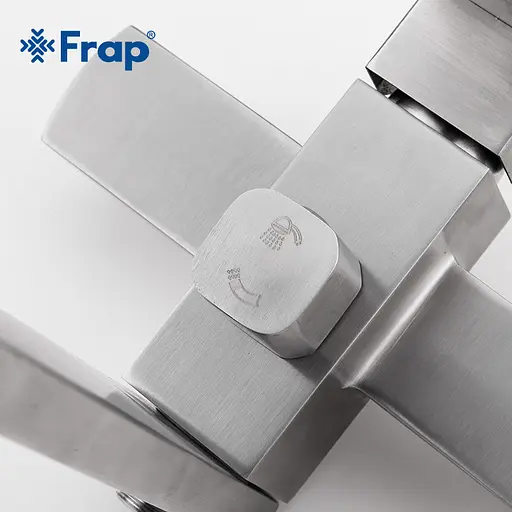 Смеситель для ванны длинный гусак гайка Ø35 Frap 1/8 F22802 (H802) Нержавеющая сталь - фото 6