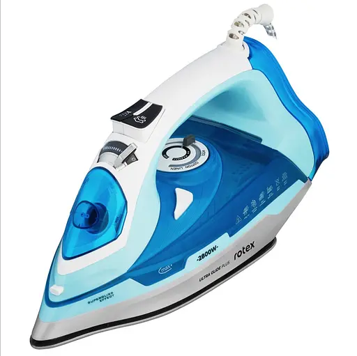 Гладильный утюг Rotex RIC63-C Ultra Glide Plus Керамическое покрытие 2800Вт Резервуар 380мл Голубой / Белый - фото 3