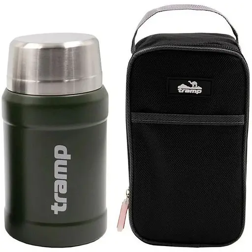 Термос Tramp с широким горлом 800 мл в чехле Olive (1042-TRC-132-olive)