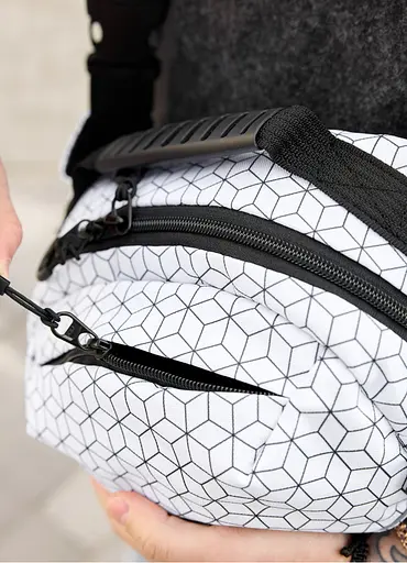 Сумка через плечо бананка Sambag Flex Pro принт "Square" 30×17×15 см (85451150m) - фото 4