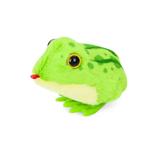 Заводная игрушка - жаба плюшевая, 10 см, прыгает, L0847