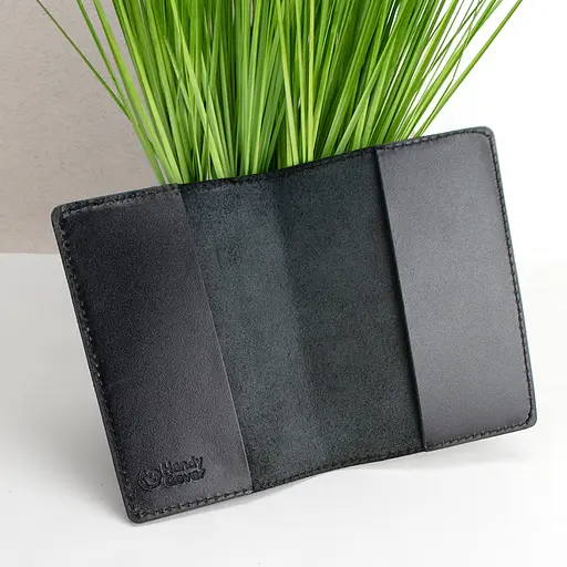 Обложка на паспорт, загранпаспорт кожаная черная Handycover 0054 - фото 3