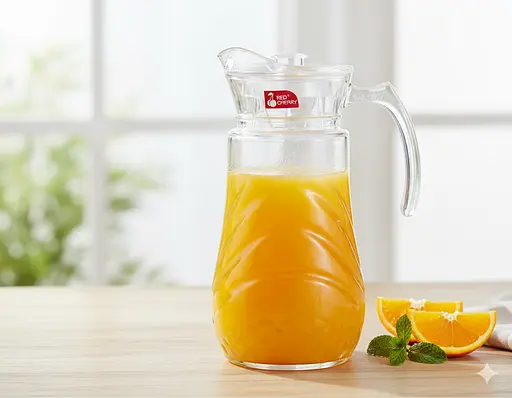 Глечик скляний з кришкою Red Cherry 1.8 л (XMK01-11) - фото 4