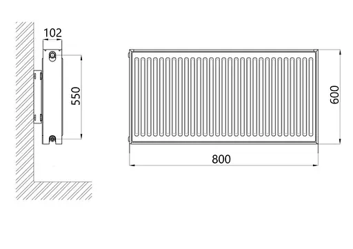 Радіатор сталевий Thermo Alliance IMAS 22 тип 600x800 мм бічне підключення (TAI22600800K) - фото 2