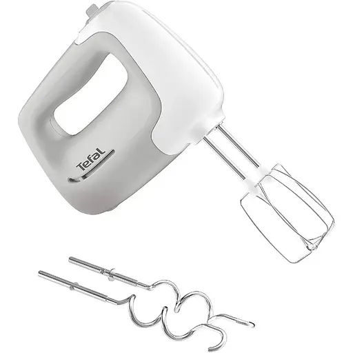Ручний міксер Tefal Prep`Mix HT450B38, 450 Вт 5 налаштувань швидкості, Turbo, білий | сірий