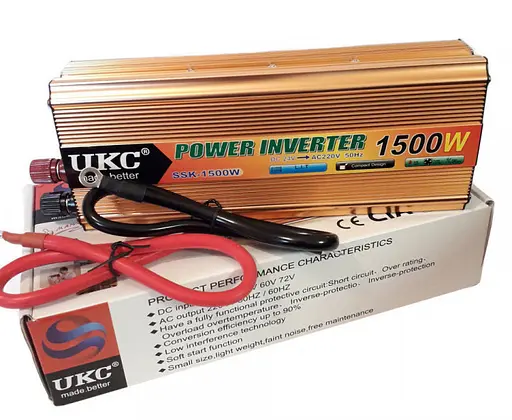 Преобразователь постоянного тока 1500W UKC SSK-1500W AC/DC 12V инвертор для автомобиля 12В-220В - фото 3