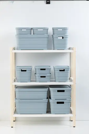 Корзина Idea Home Pyramid с крышкой 2.8 л 24x18.3x8.5 см голубая (00637 Blue) - фото 3