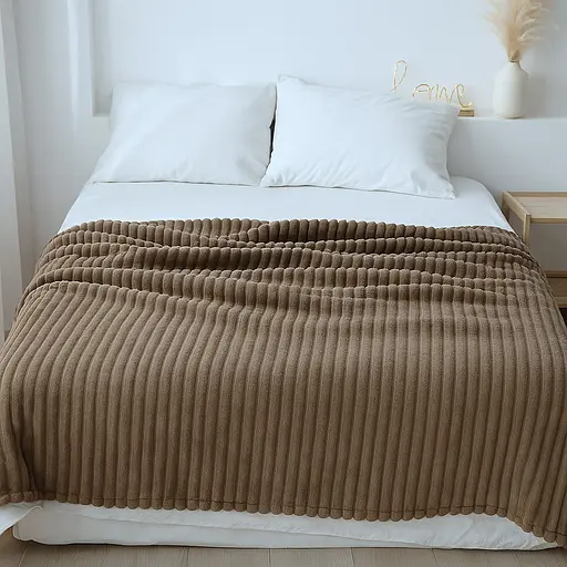 Плед-покривало шарпей хакі у смужку 2см 150х200 см (00056) - фото 2