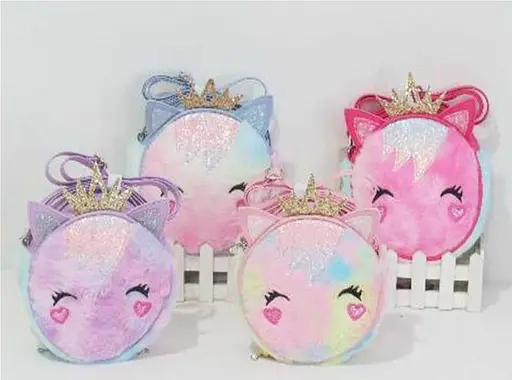 Сумочка пухнаста Принцеса, блискітки, вишивка, C59993 (В асортименті) - фото 2