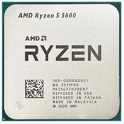Процессор AMD AM4 Ryzen 5 5600 Tray 6x3.5 GHz Turbo Boost 4.4 GHz L3 32Mb Vermeer разблокированный множитель (100-000000927) - фото 1