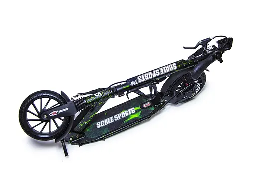 Самокат Scale Sports 81-97х46х13 см Чорно-зелений 000283587 - фото 4