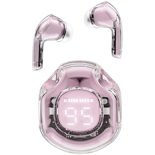 Наушники Acefast T8 Crystal color 2 bluetooth earbuds Lotus Pink - фото 1