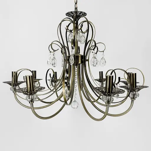 Бронзова люстра-підсвічник на 8 ламп у корпусі Ø 70 см | Арт. 6349/8 | Line F - фото 4