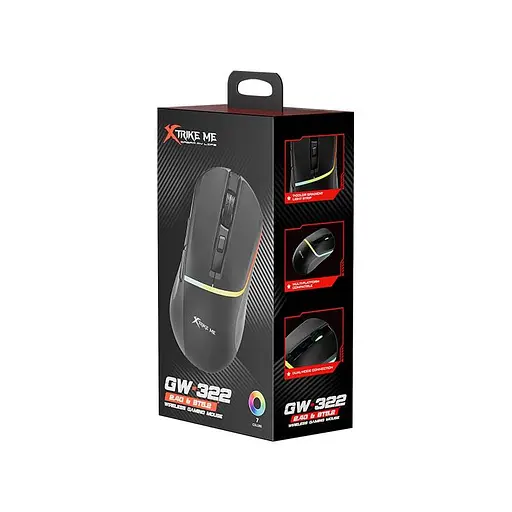 Миша Xtrike Me wireless mouse GW-322 BK 2.4G/BT5.2 800-3200DPI 6 Buttons - фото 2