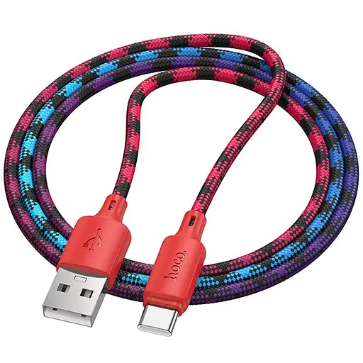 Дата кабель Hoco X116 Meridian USB to Type-C 3A (1m) Gradient Red Mix - фото 2