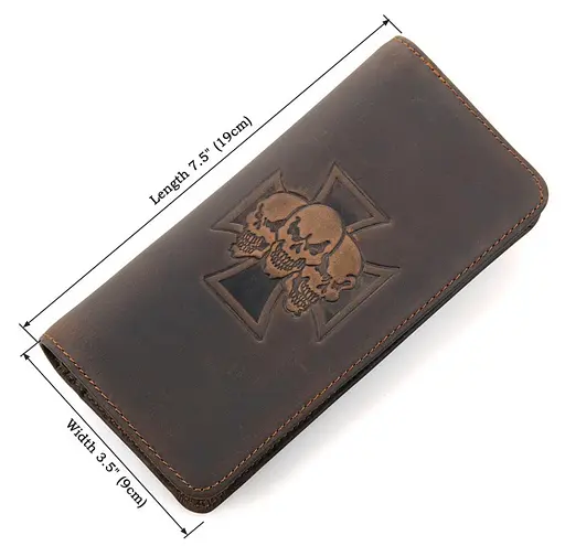 Мужской кожаный кошелек Vintage 9х19 см acs0016065 - фото 3