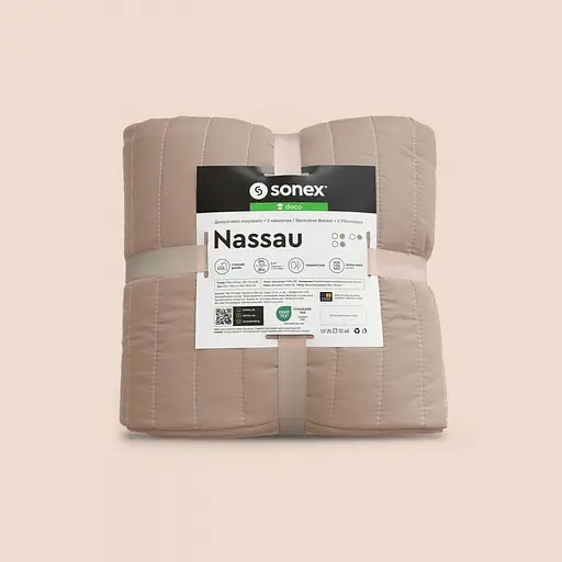 Набір Sonex Nassau: покривало двостороннє 240х220 см + наволочка 70х50 см 2 шт. коричневий (SO102517) - фото 9