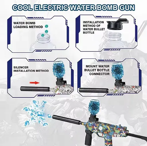 Бластер автоматический OldBro MP9 Gel Ball с гель шариками орбиз 10500 шт. eXtream blue - фото 2