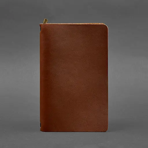 Кожаный блокнот (софт-бук) 8.0 на резинке светло-коричневый - фото 5