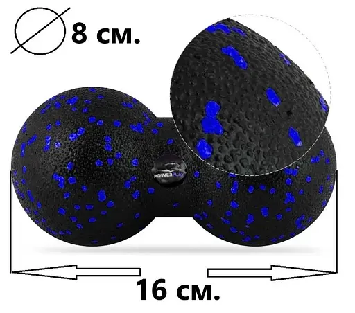 Набір для масажу та йоги PowerPlay PP_4097 (Ролик 30*10 + 2-ва мячі) Blue + гумка 7.5 кг (PP_4097_Blue) - фото 7