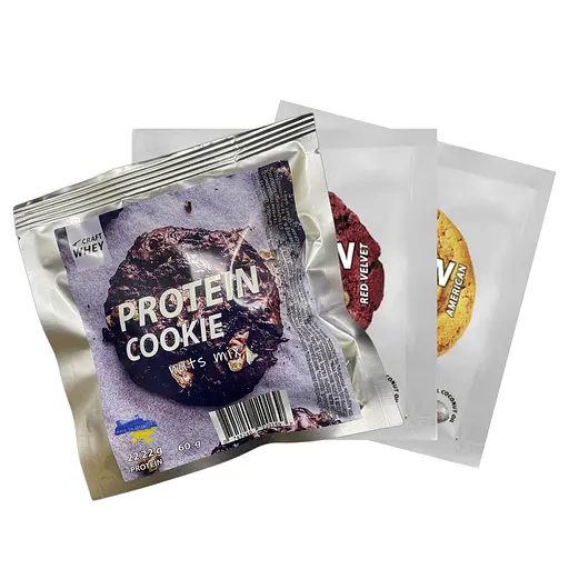 Набір печива протеїнового Craft Whey: Nuts Mix + Velvet + American 180 г (3 шт.  х  60 г)