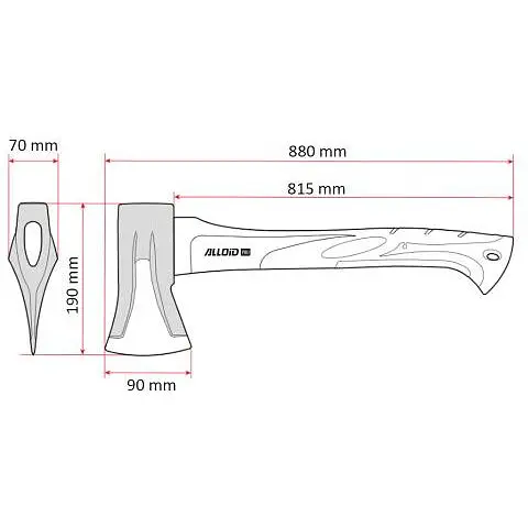 Топор-колун Alloid ручка из фибергласа 2000 г 88 см (SF-70152000) - фото 2