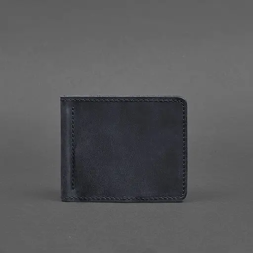 Мужской кожаный портмоне синий 1.0 зажим для денег - фото 6