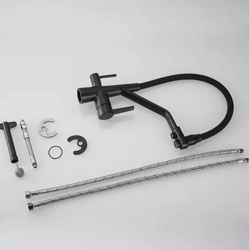 Змішувач для кухні Wezer з підлкюченням до фільтру INX4A-08-BLACK - фото 6