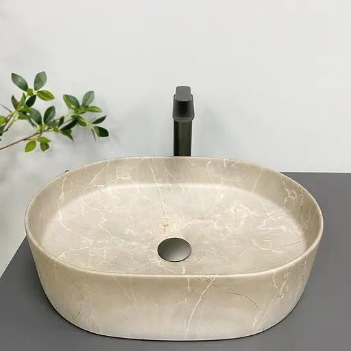 Умивальник VBI Verona 50 beige stone matt накладний VBI-011325 - фото 3