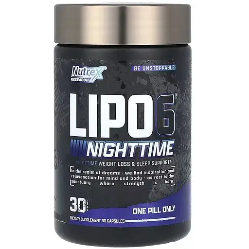 Жироспалювач Nutrex Research Lipo-6 NightTime, 30 капсул - фото 1