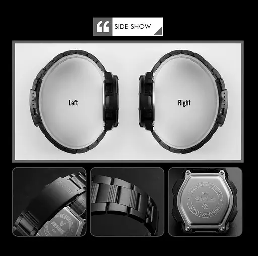 Чоловічий наручний годинник Skmei Marshal Black VIP - фото 7