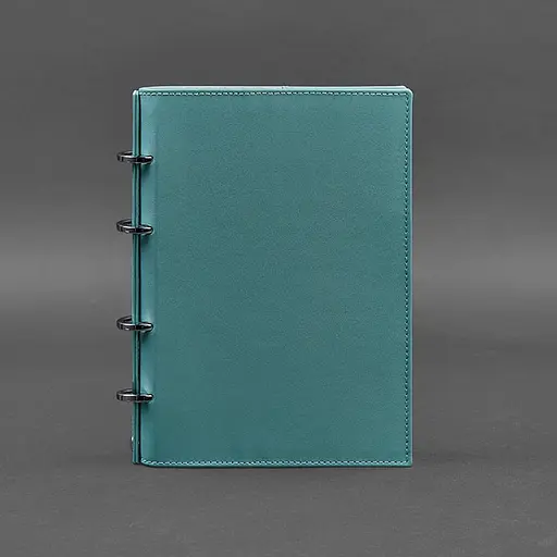 Шкіряний блокнот на кільцях (софт-бук) 9.0 з твердою бірюзовою обкладинкою - фото 6