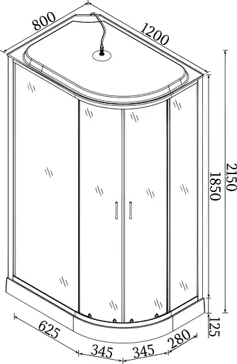 Душовий бокс BRAVO REGA L120GBSL (L120BL) - фото 8