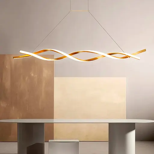 Лінійний підвісний LED світильник SCREW у золотому корпусі в 2-х розмірах Line.F Довжина 100 см - фото 1