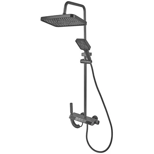 Душевая система Champion PBR-009-J graphite с кнопочным переключателем 4 режима CH6502, Графит - фото 1