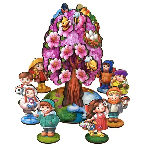 Детская настольная игра "Времена года абрикоса" Ubumblebees (ПСД295) PSD295 деревянная - фото 1