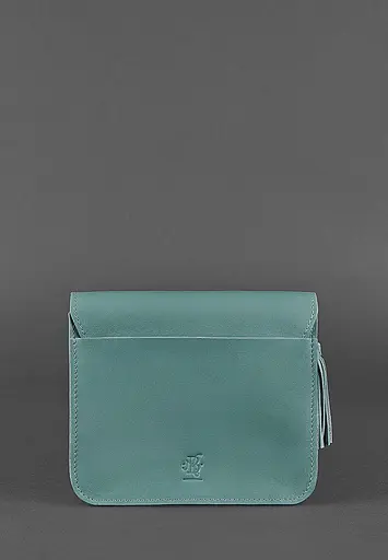 Шкіряна жіноча бохо-сумка Лілу бірюзова - фото 4