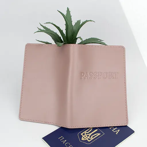 Обложка на паспорт женская кожаная HC-26 (нюдовая) - фото 3